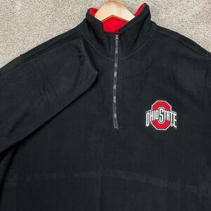 Ohio State Buckeyes Q-Active Pullover Mens XL Black Red Fleece Quarter Zip NCAA